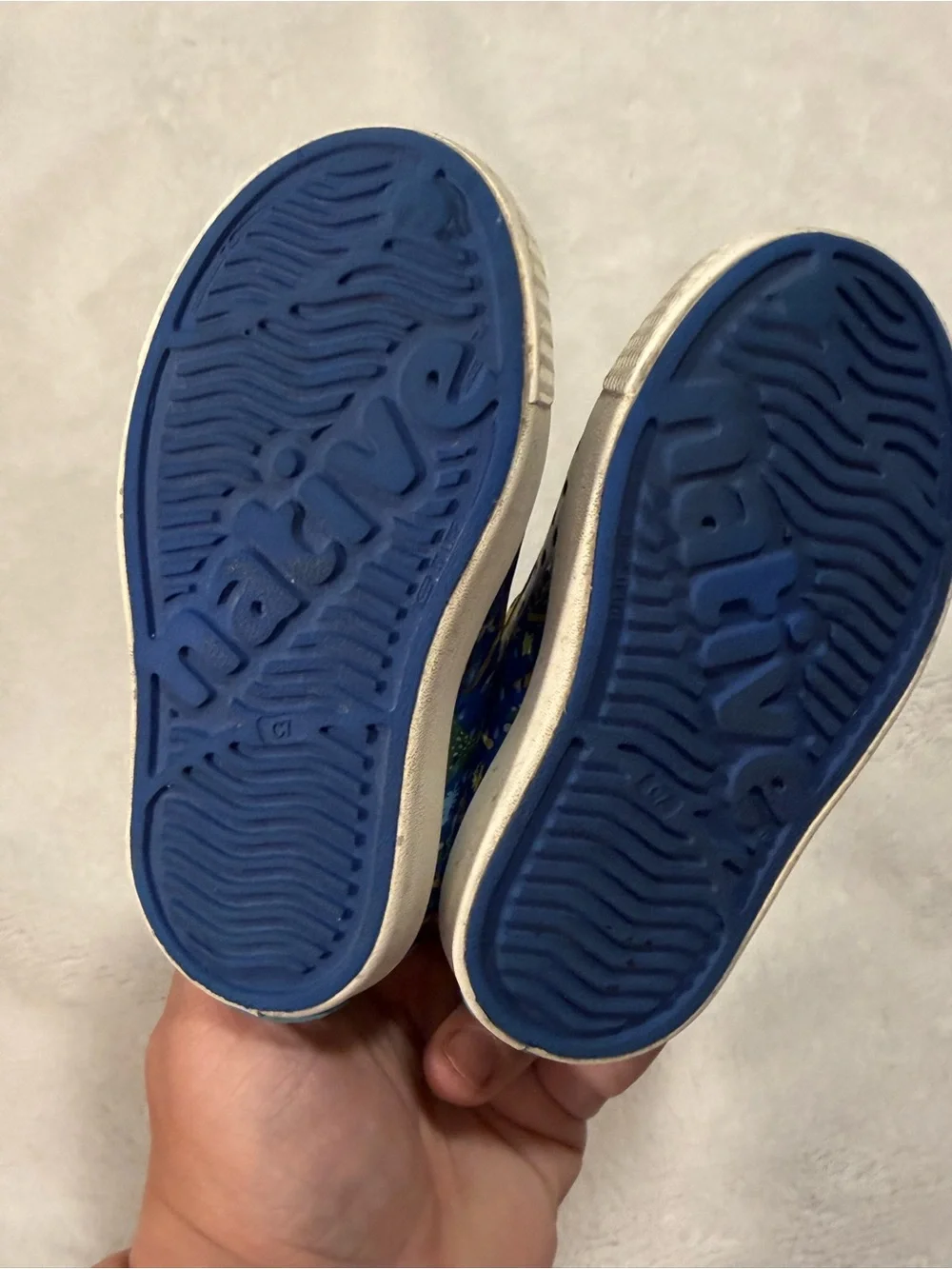 Native Jefferson Dino Water Shoes Toddler 7 Blue EVA Pool Beach Summer